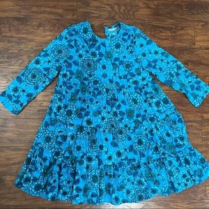 ZARA The Sharon Floral Print Dress Blue NWT L